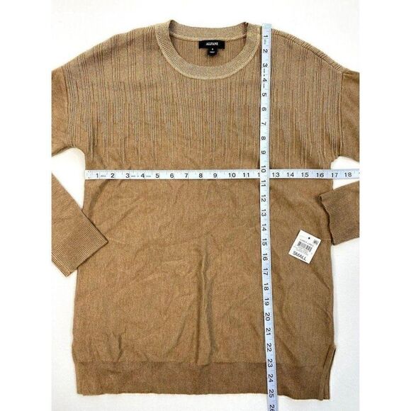 ‎Alfani Sweater Top S Light Brown Metallic-Sparkle - Picture 5 of 10